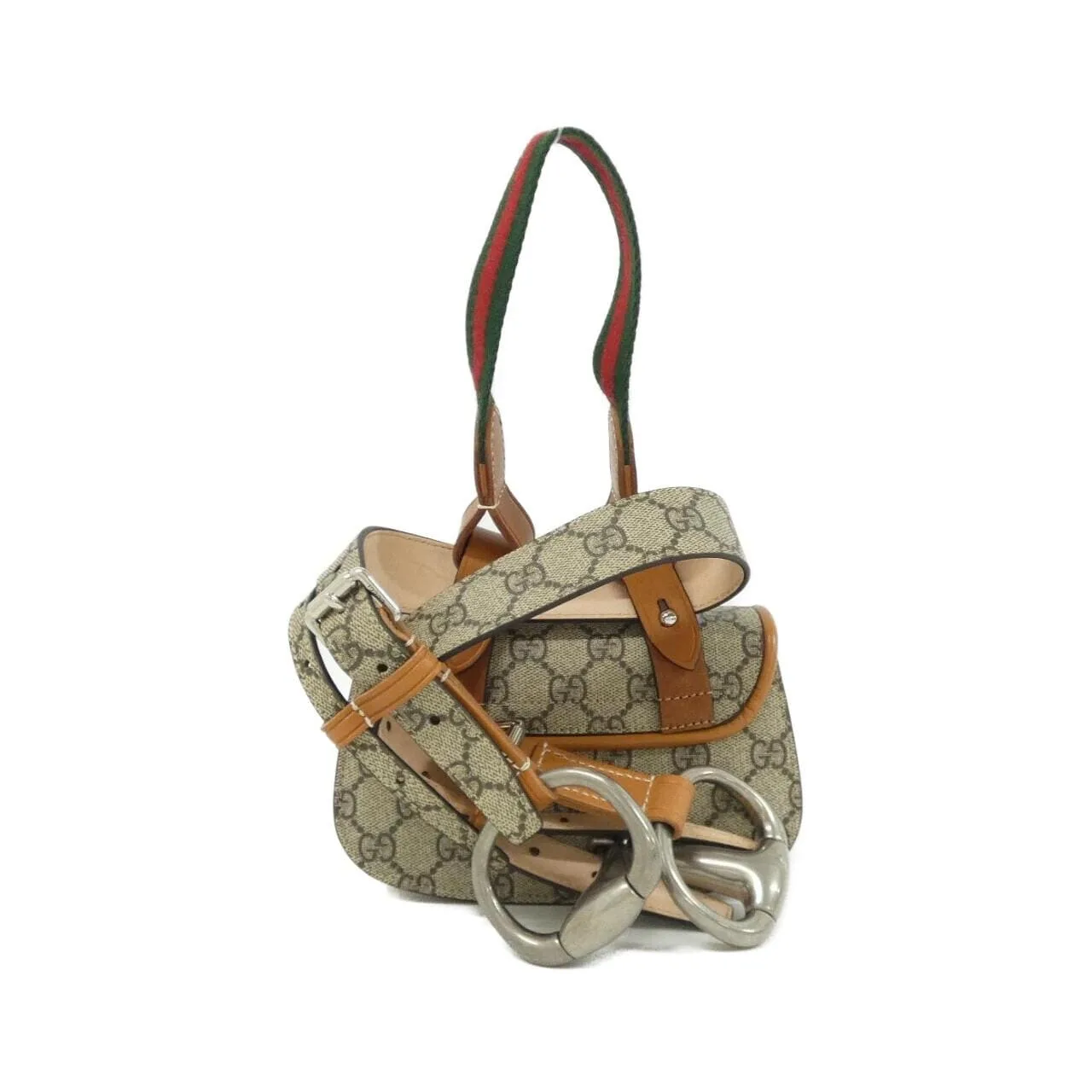GUCCI 681137 UIQEN 腰包 帆布 黑色 帆布 中古品A - 縮圖 2