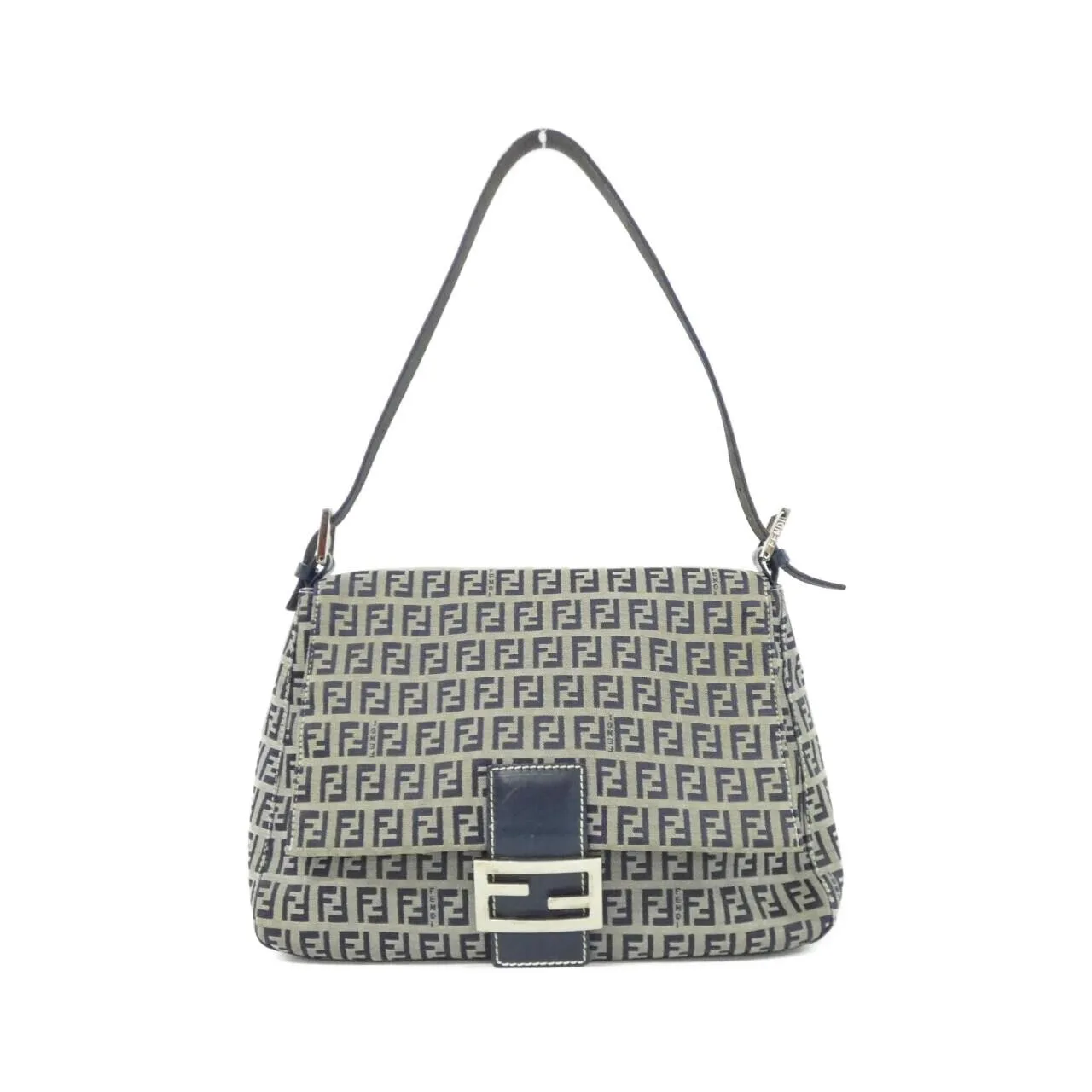 FENDI Baguette 26325 Shoulder Canvas Navy