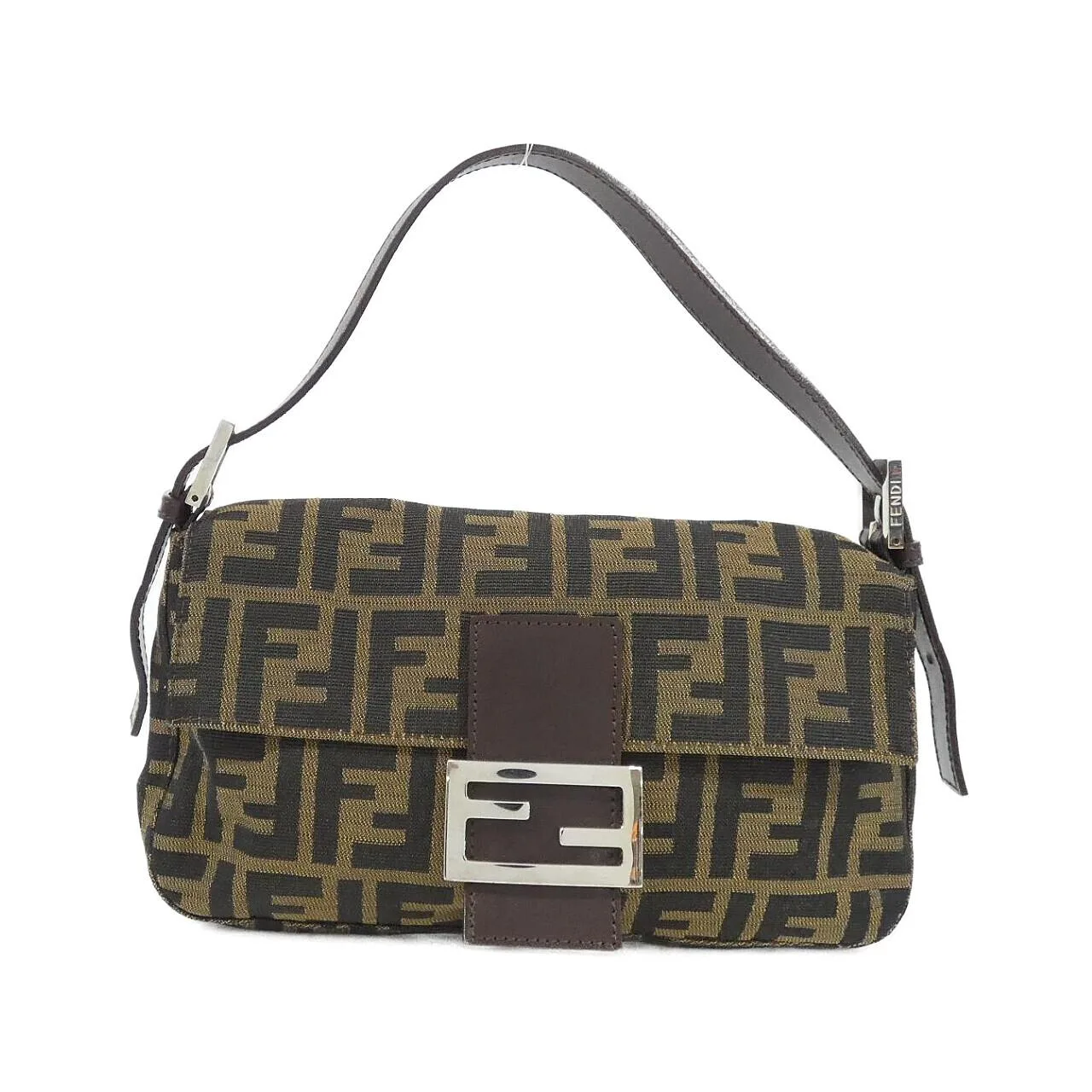 FENDI Baguette 26424 Shoulder Canvas Black
