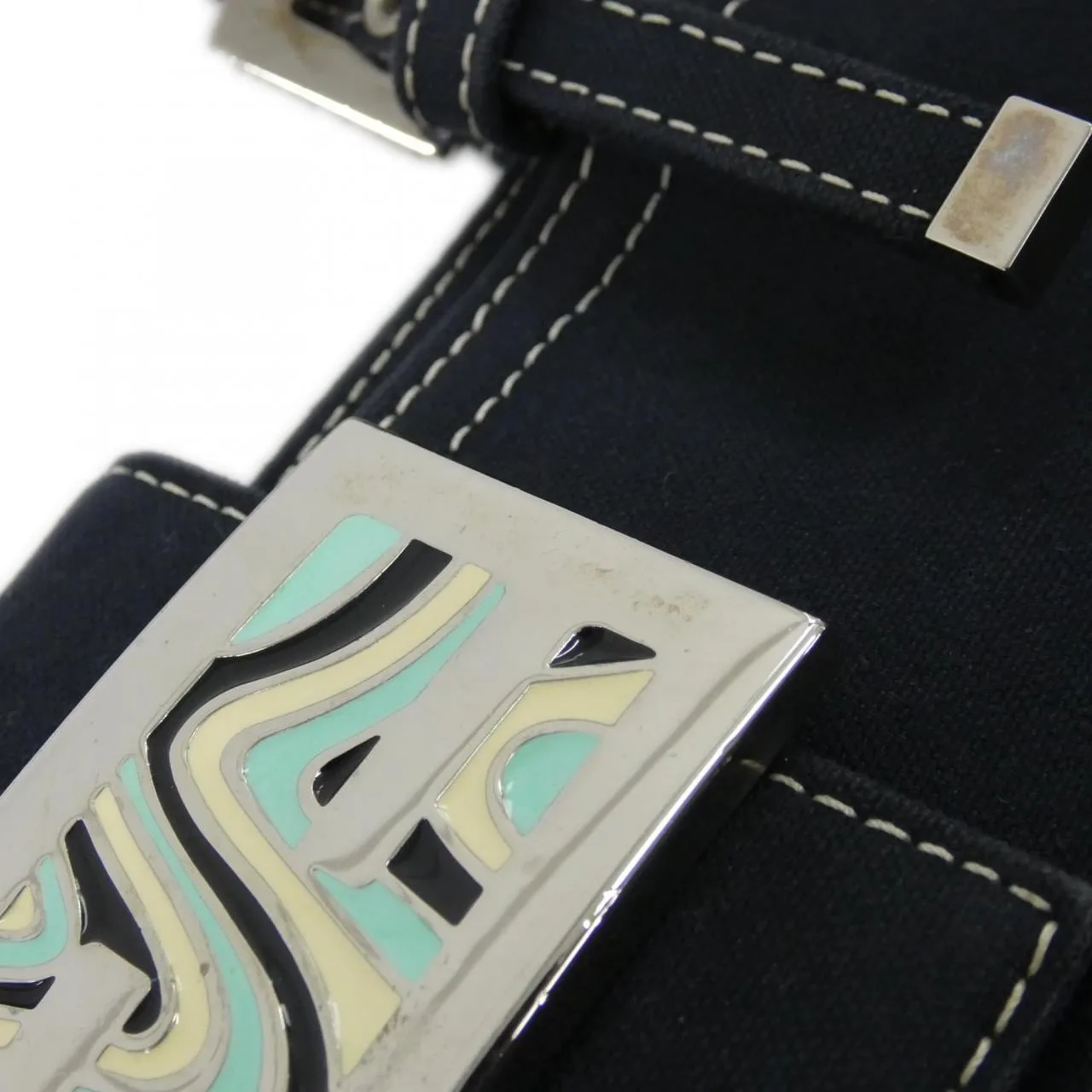 FENDI 17260 Handbag Canvas Navy Canvas Rank B - Thumbnail 5