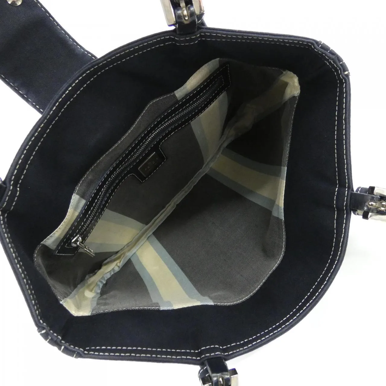 FENDI 17260 Handbag Canvas Navy Canvas Rank B - Thumbnail 8