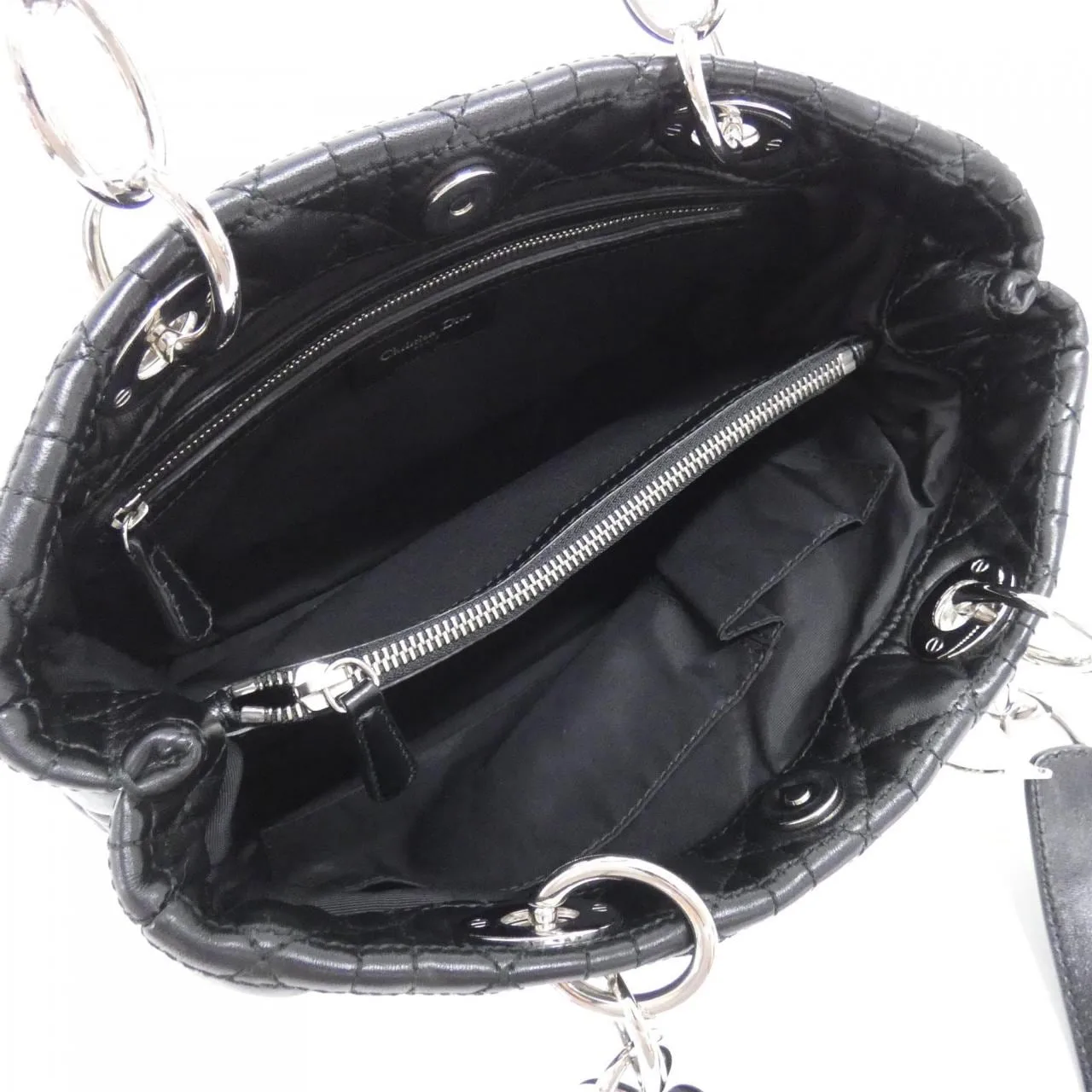 DIOR M0955PCAL Shoulder Lambskin Black Lambskin Rank A - Thumbnail 8