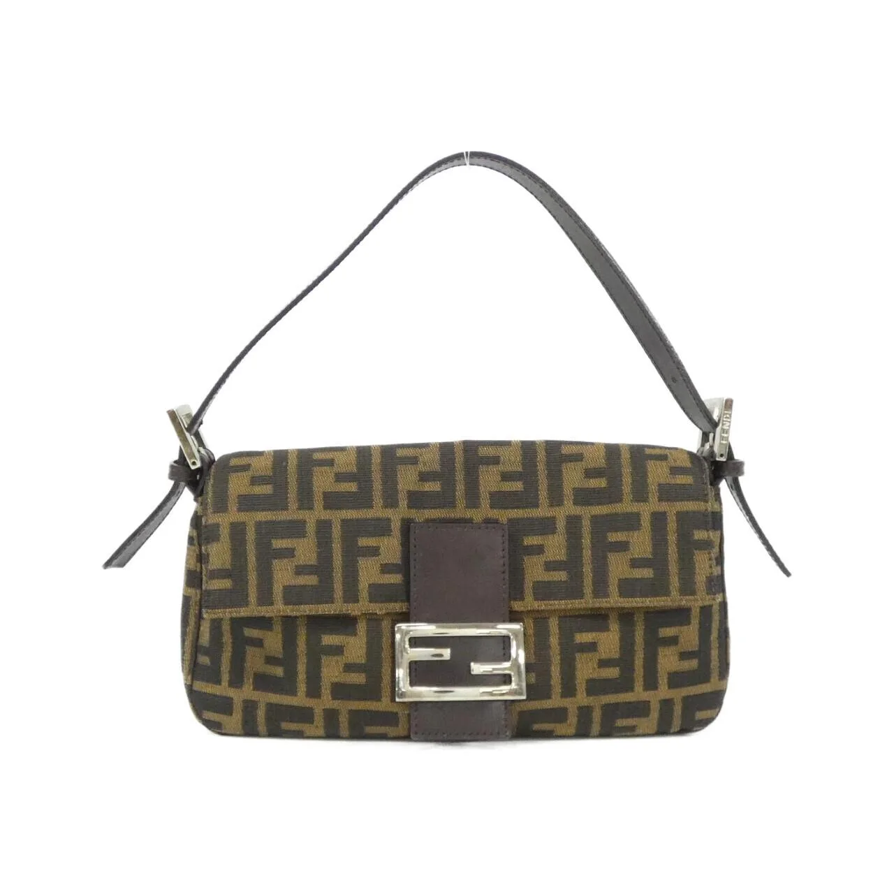FENDI Baguette 26424 Shoulder Canvas Black