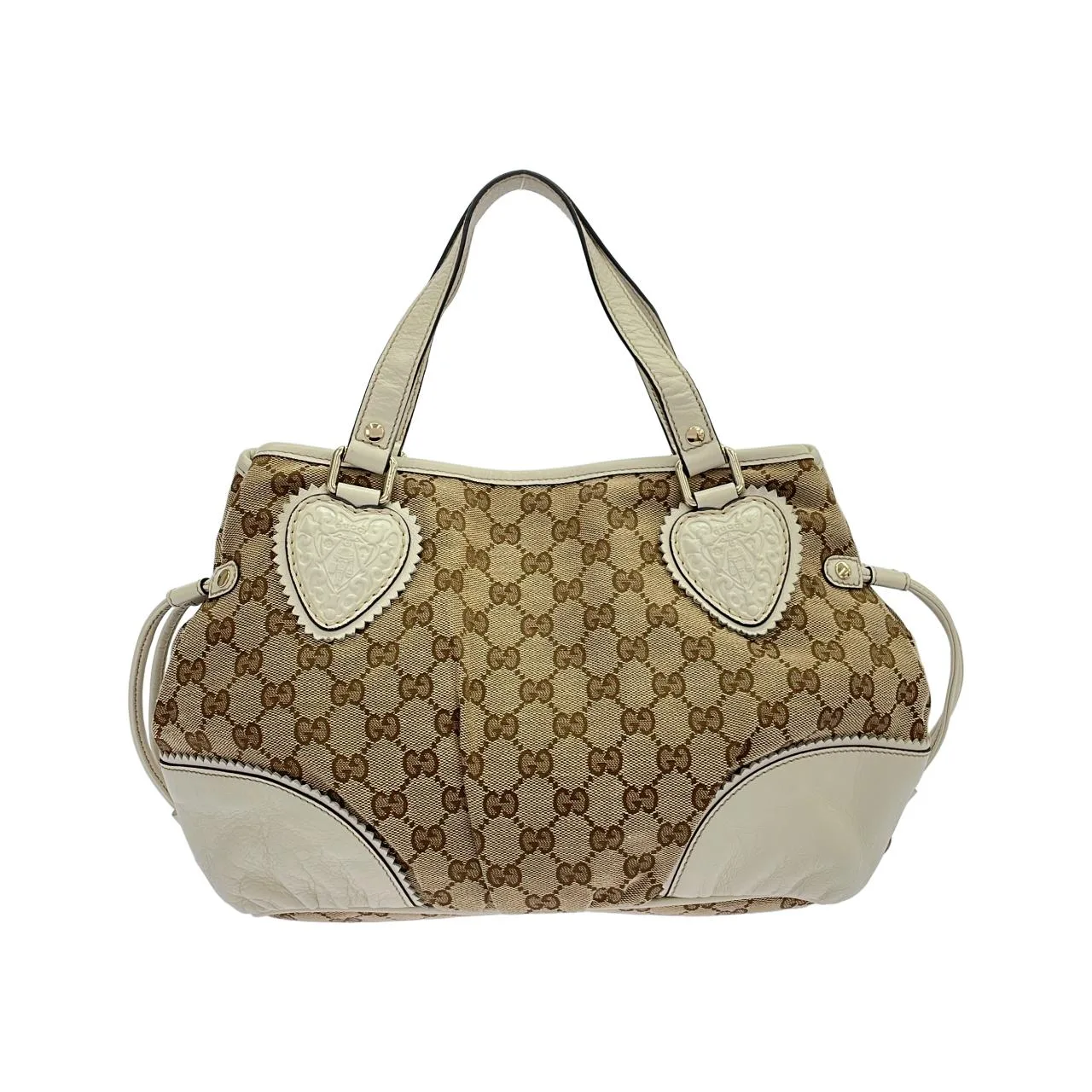 GUCCI 211955 手提包 帆布 米色 帆布 中古品A - 縮圖 2