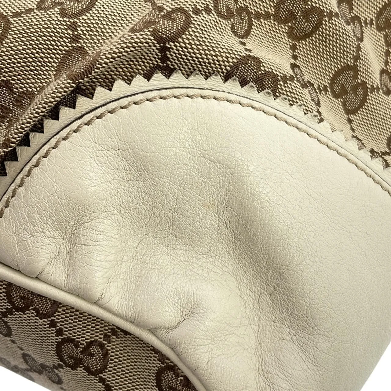 GUCCI 211955 手提包 帆布 米色 帆布 中古品A - 縮圖 4