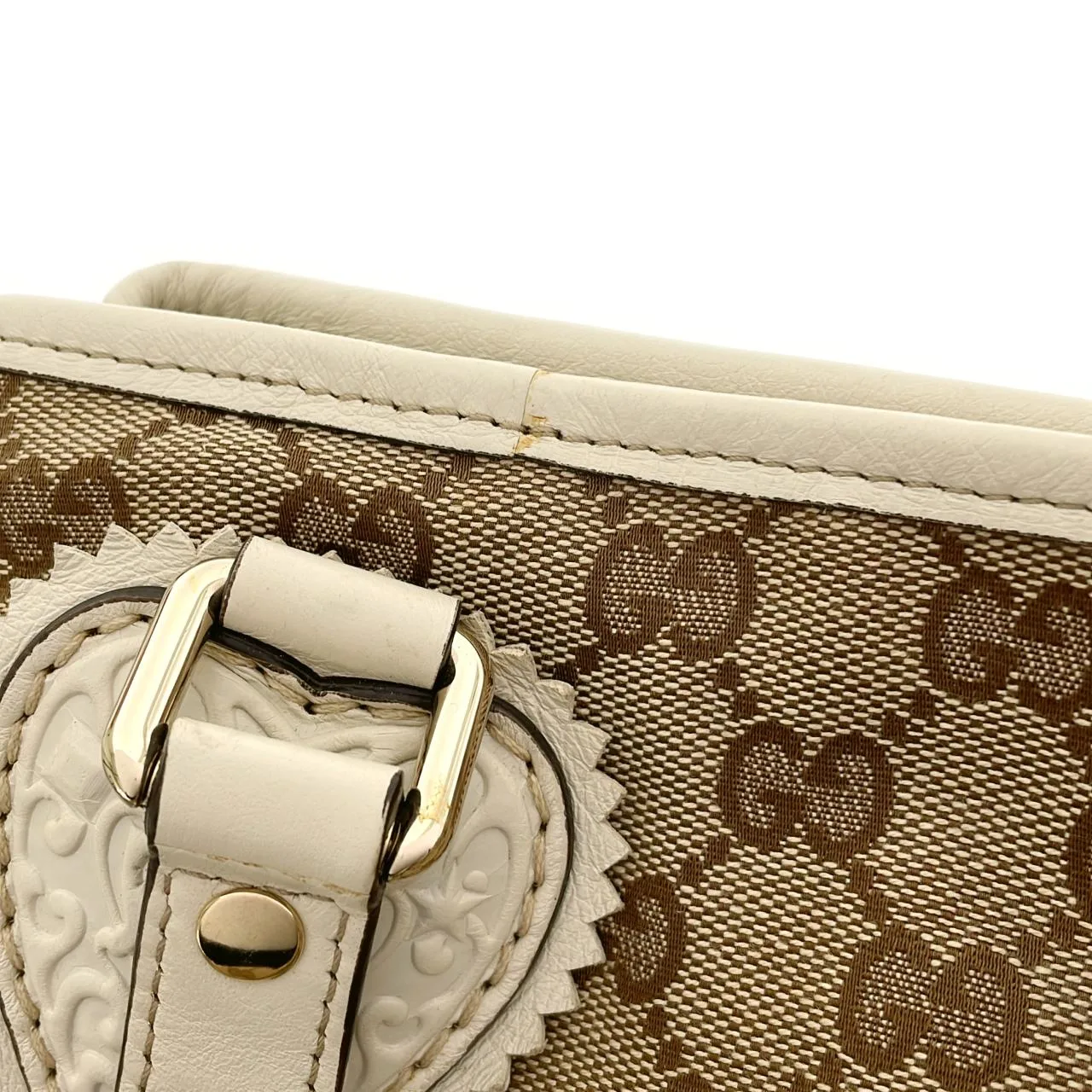 GUCCI 211955 手提包 帆布 米色 帆布 中古品A - 縮圖 6