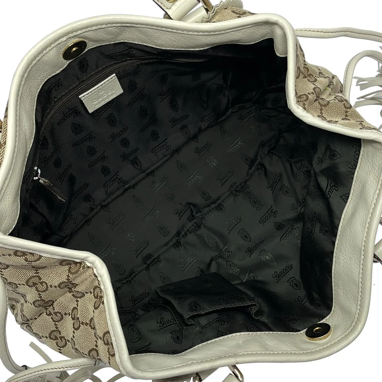 GUCCI 211955 手提包 帆布 米色 帆布 中古品A - 縮圖 9