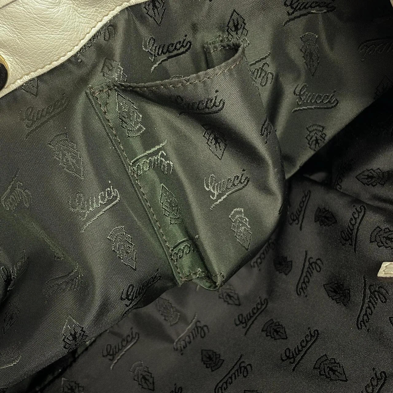 GUCCI 211955 手提包 帆布 米色 帆布 中古品A - 縮圖 10