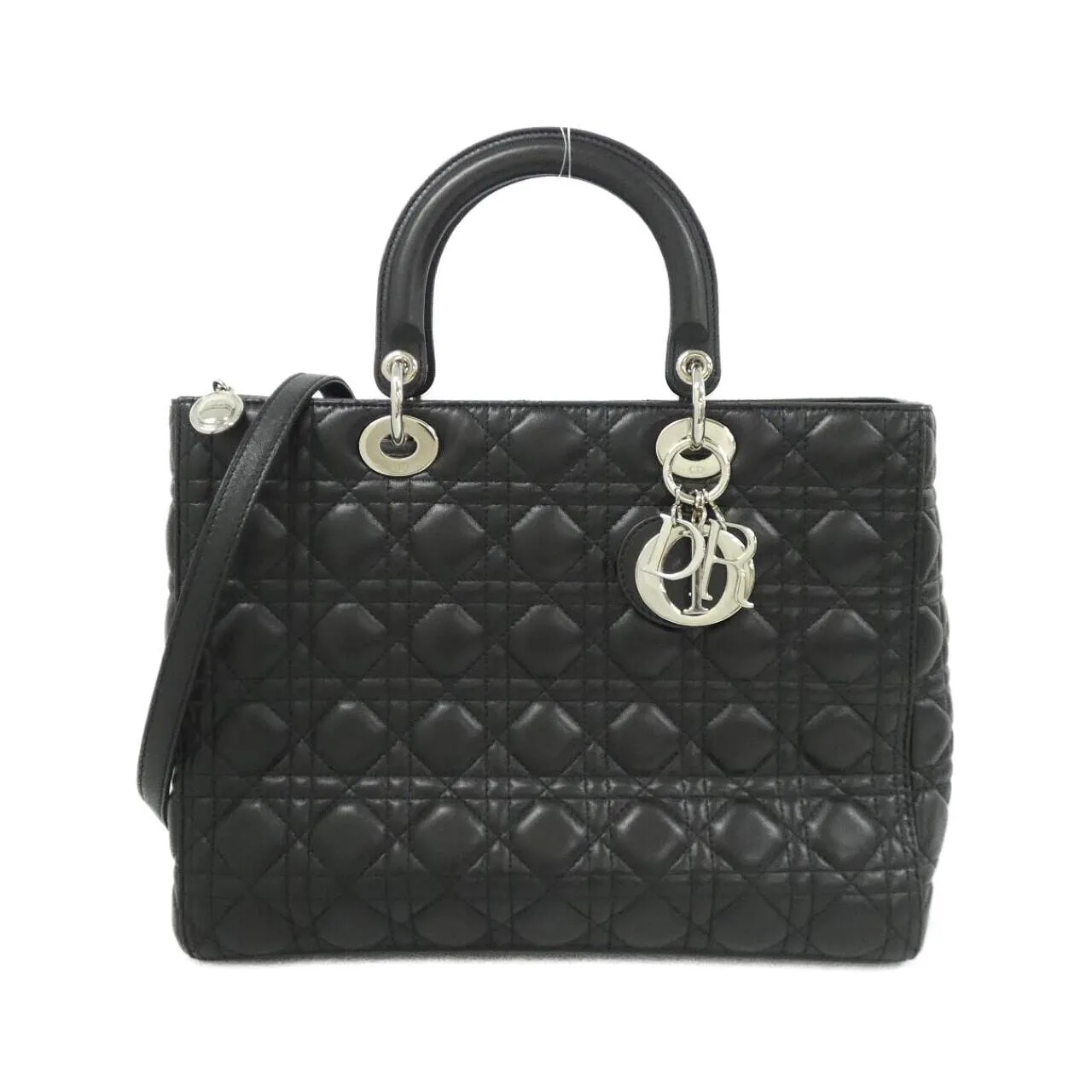 DIOR Lady Dior CAL44561 Handbag Lambskin Black