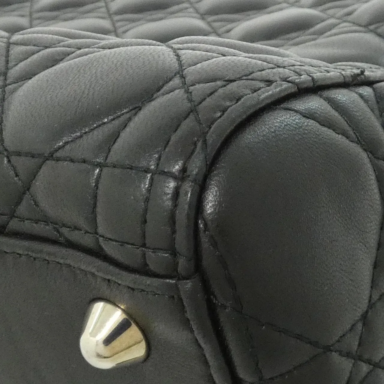 DIOR Lady Dior CAL44561 Handbag Lambskin Black Lambskin Rank A - Thumbnail 3
