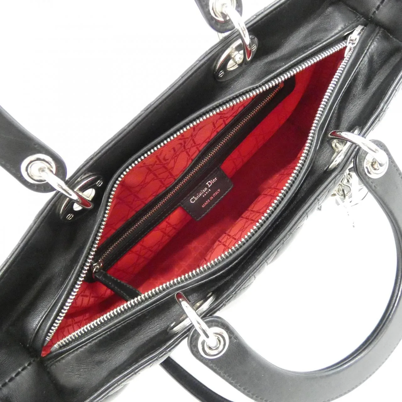 DIOR Lady Dior CAL44561 Handbag Lambskin Black Lambskin Rank A - Thumbnail 10