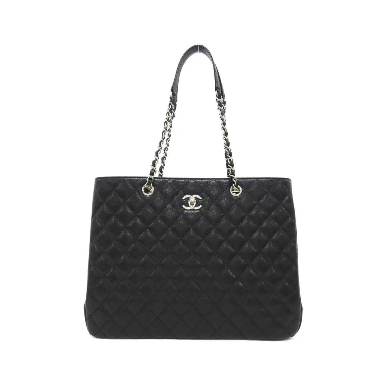 CHANEL 91046 手提包 荔枝紋牛皮 Black