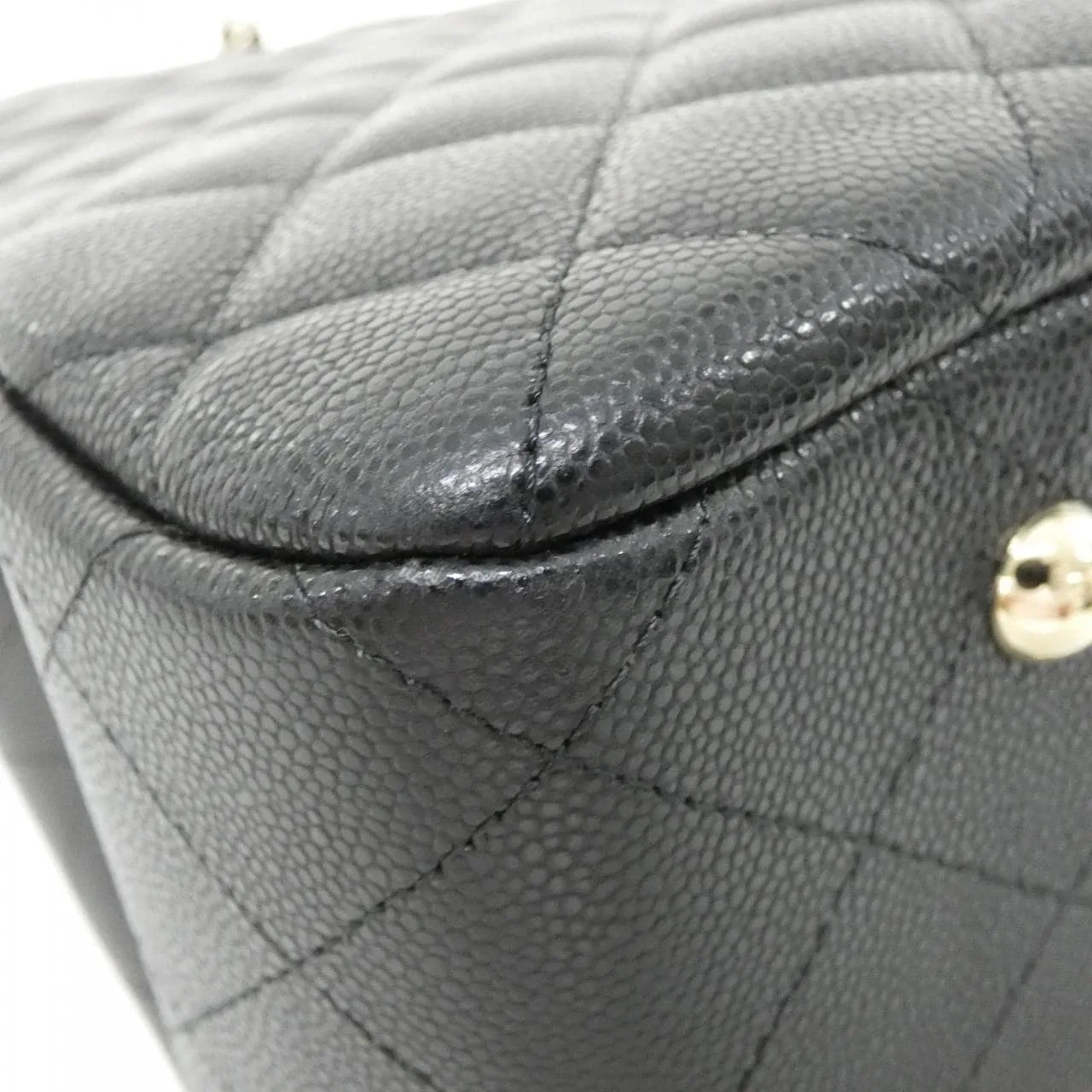 CHANEL 91046 手提包 荔枝紋牛皮 黑色 荔枝紋牛皮 中古品A - 縮圖 3
