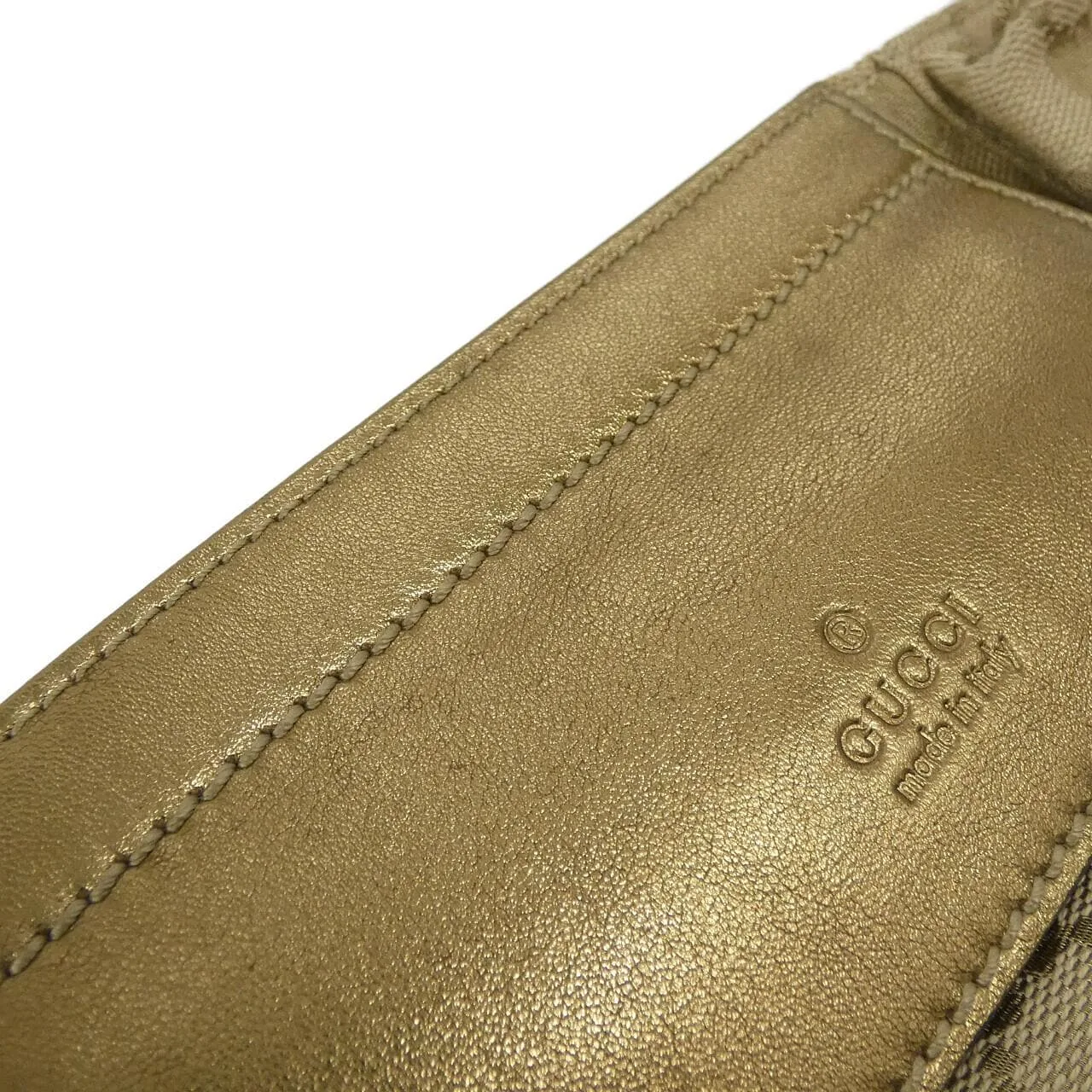 GUCCI 28566 Belt Canvas 黑色 帆布 中古品A - 縮圖 4