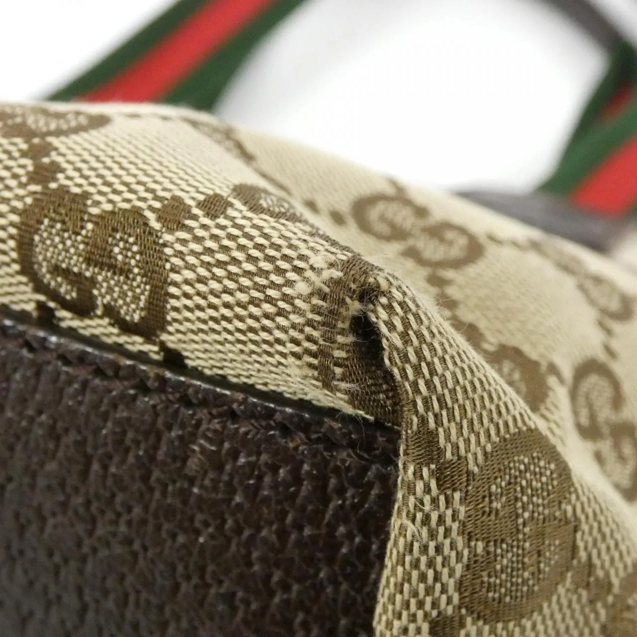 GUCCI 131228 KQWGR 手提包 帆布 米色 帆布 中古品A - 縮圖 3