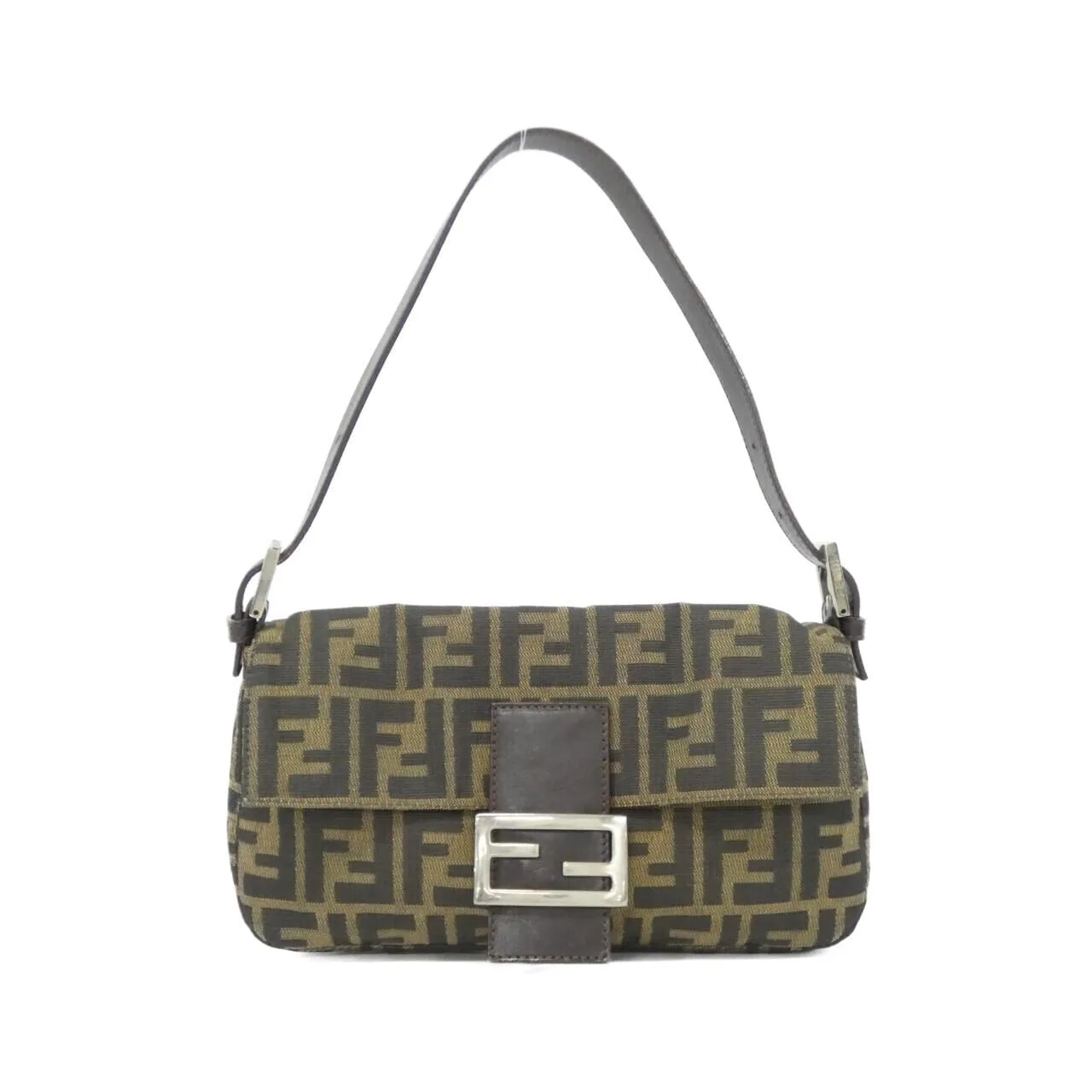 FENDI Baguette 26424 Shoulder Canvas Black