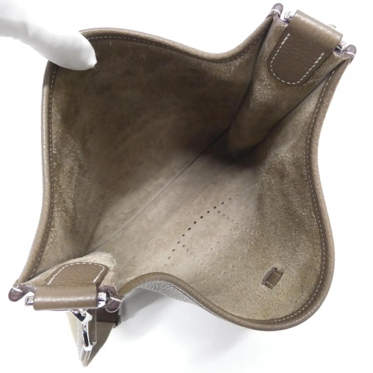 HERMES Evelyne 056277CK Shoulder Clemence Etoupe Clemence Leather Rank A - Thumbnail 9