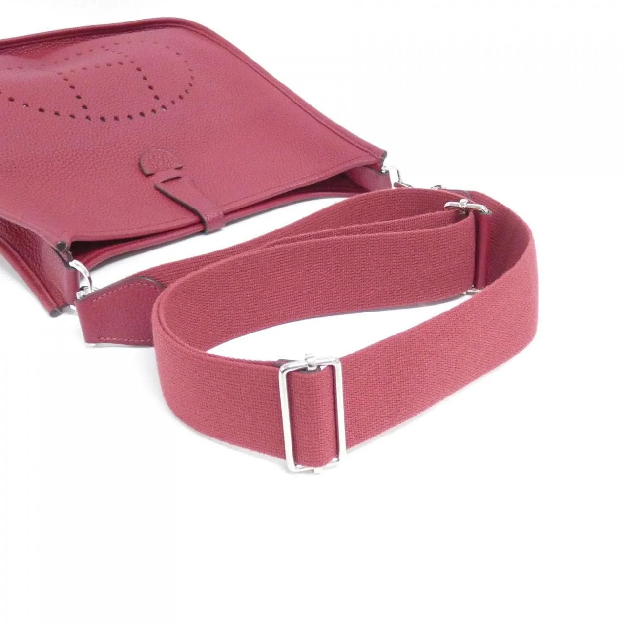 HERMES Evelyne 056277CK Shoulder Clemence Rouge Clemence Leather Rank A - Thumbnail 6