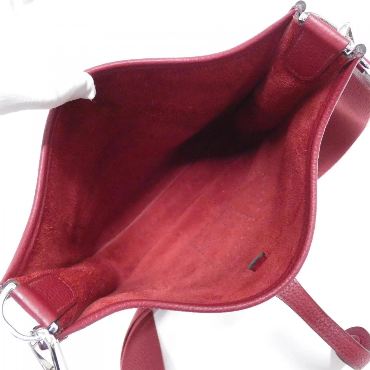 HERMES Evelyne 056277CK Shoulder Clemence Rouge Clemence Leather Rank A - Thumbnail 7