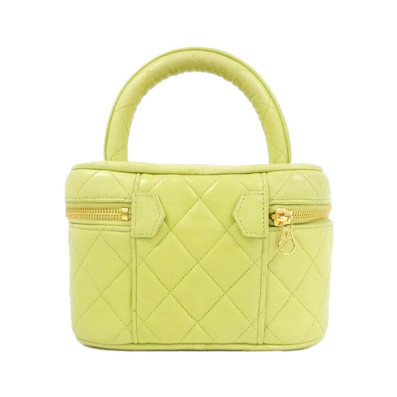 CHANEL Handbag Lambskin 綠色 羊皮 中古品B - 縮圖 2