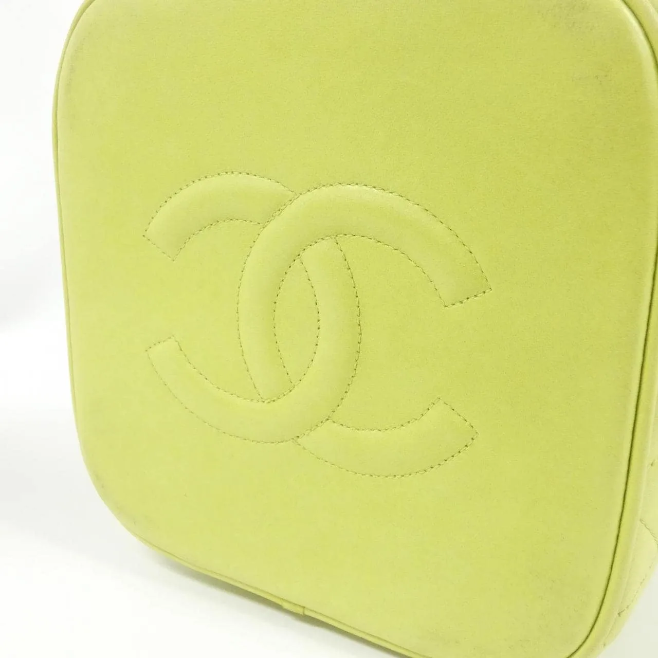 CHANEL Handbag Lambskin 綠色 羊皮 中古品B - 縮圖 4