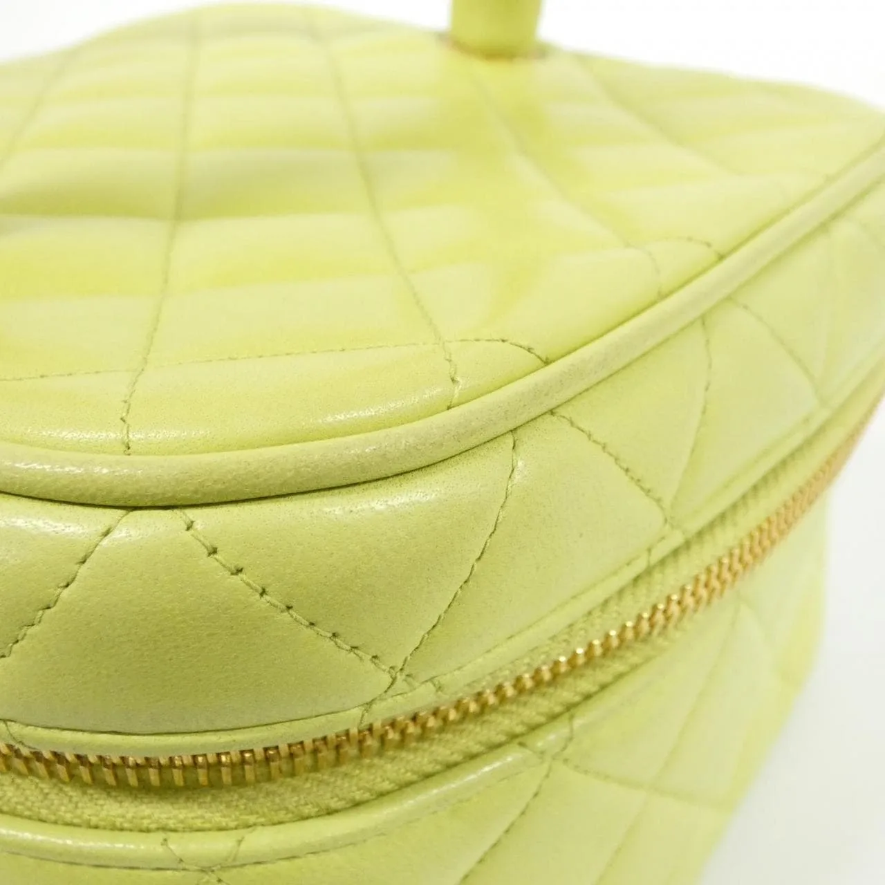 CHANEL Handbag Lambskin 綠色 羊皮 中古品B - 縮圖 5