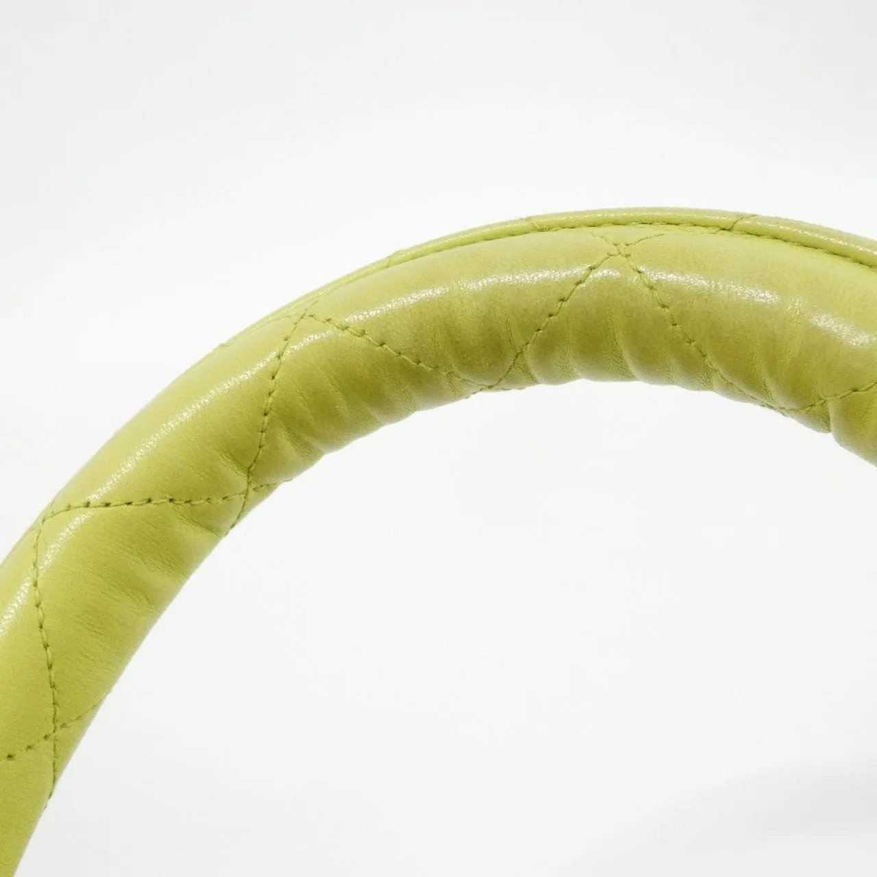 CHANEL Handbag Lambskin 綠色 羊皮 中古品B - 縮圖 7