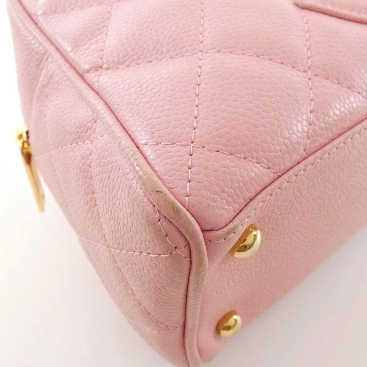 CHANEL 20996 Boston Grained Calfskin Pink Grained Calfskin Rank B - Thumbnail 3