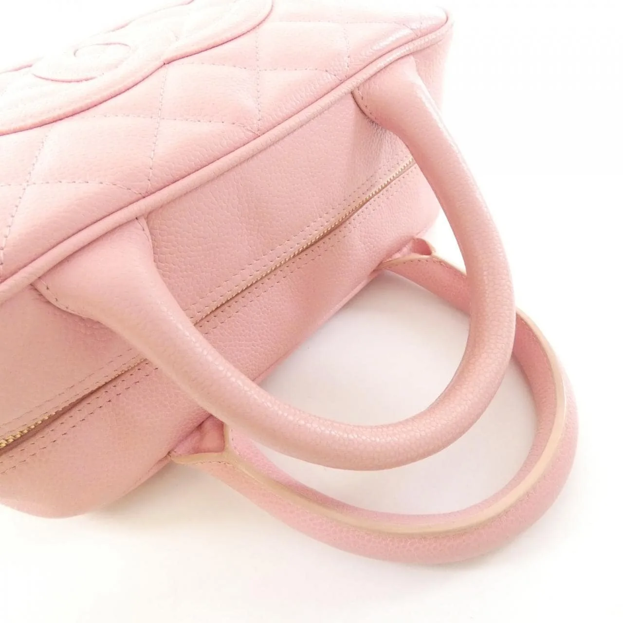 CHANEL 20996 Boston Grained Calfskin Pink Grained Calfskin Rank B - Thumbnail 4