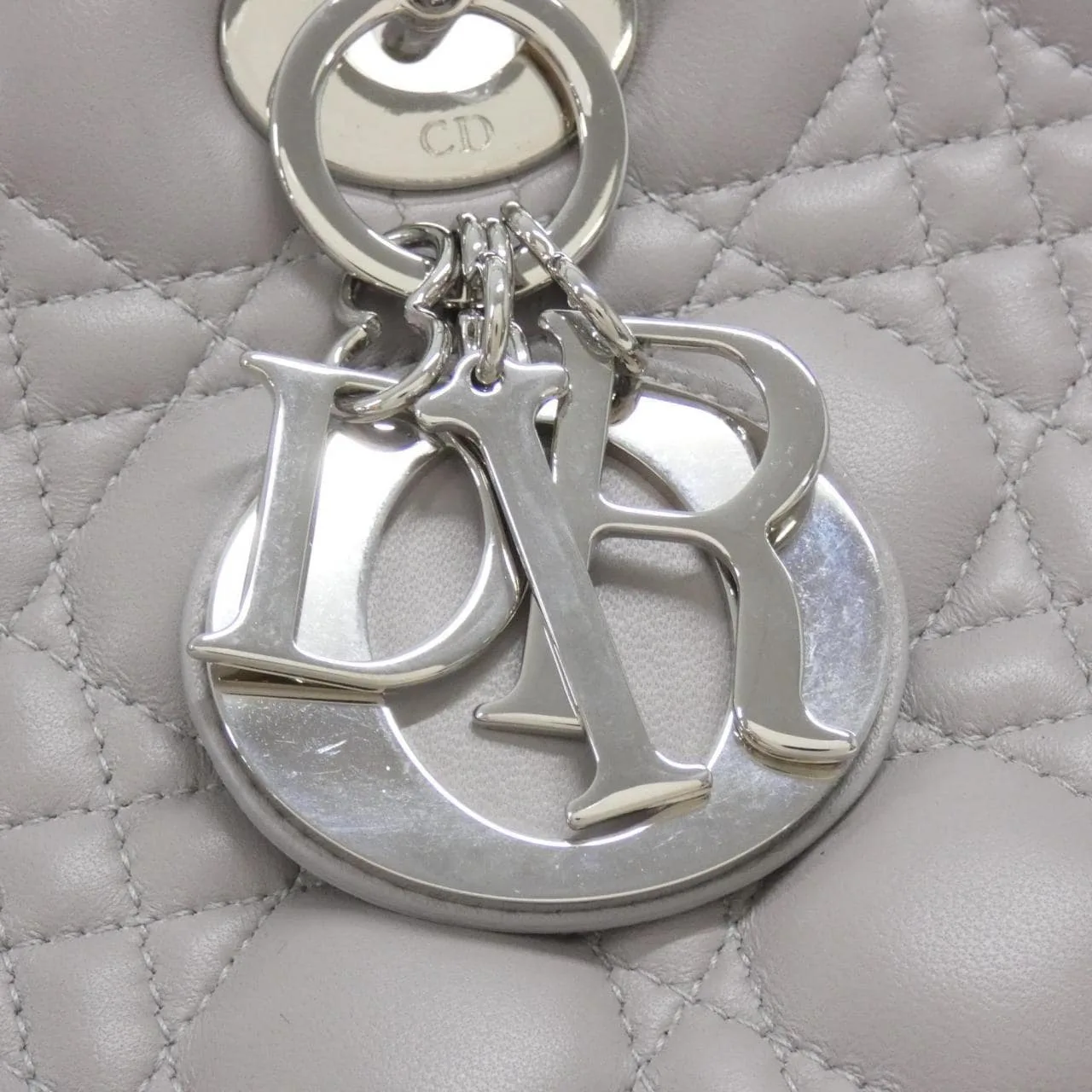 DIOR Lady Dior CAL44561 Handbag Lambskin Grey Lambskin Rank A - Thumbnail 5