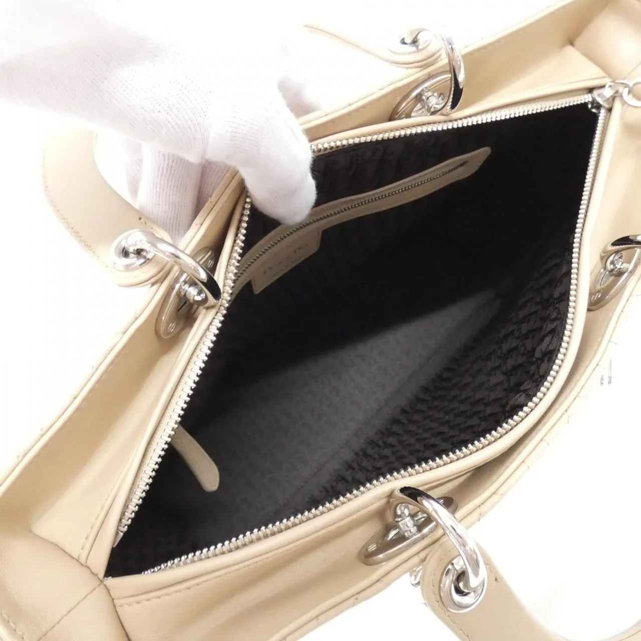 DIOR Lady Dior CAL44561 Handbag Lambskin Black Lambskin Rank A - Thumbnail 8