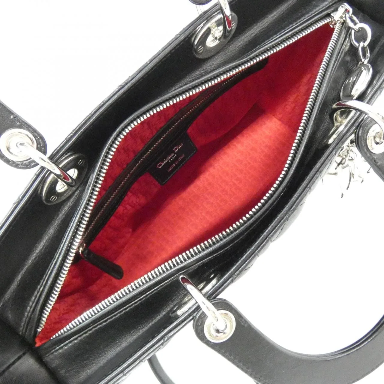DIOR Lady Dior CAL44561 Handbag Lambskin Black Lambskin Rank A - Thumbnail 8