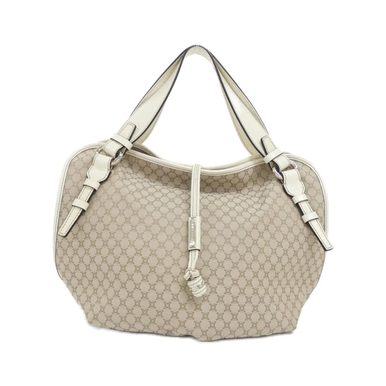 CELINE 160662BUN Shoulder Canvas White