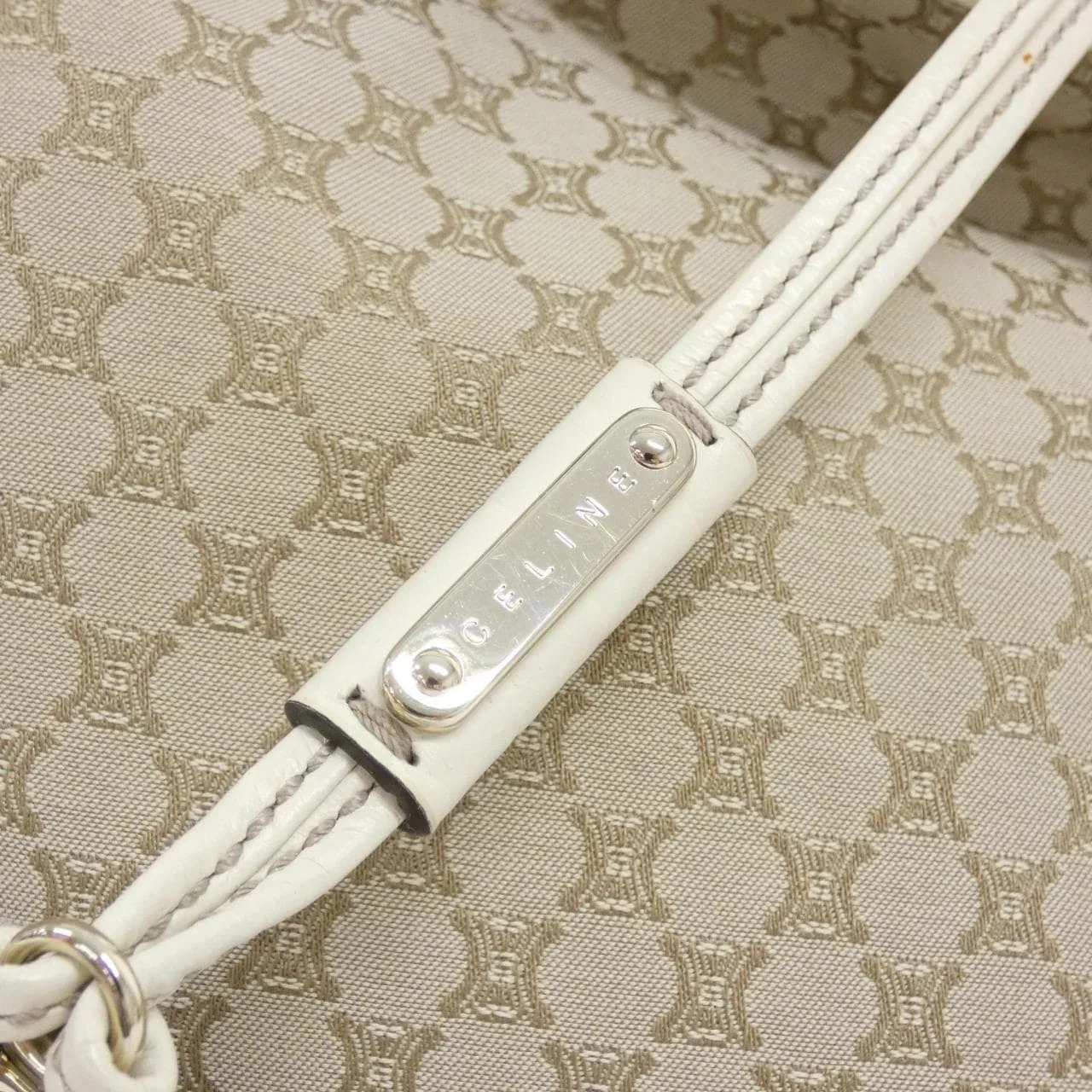 CELINE 160662BUN Shoulder Canvas White Canvas Rank A - Thumbnail 4