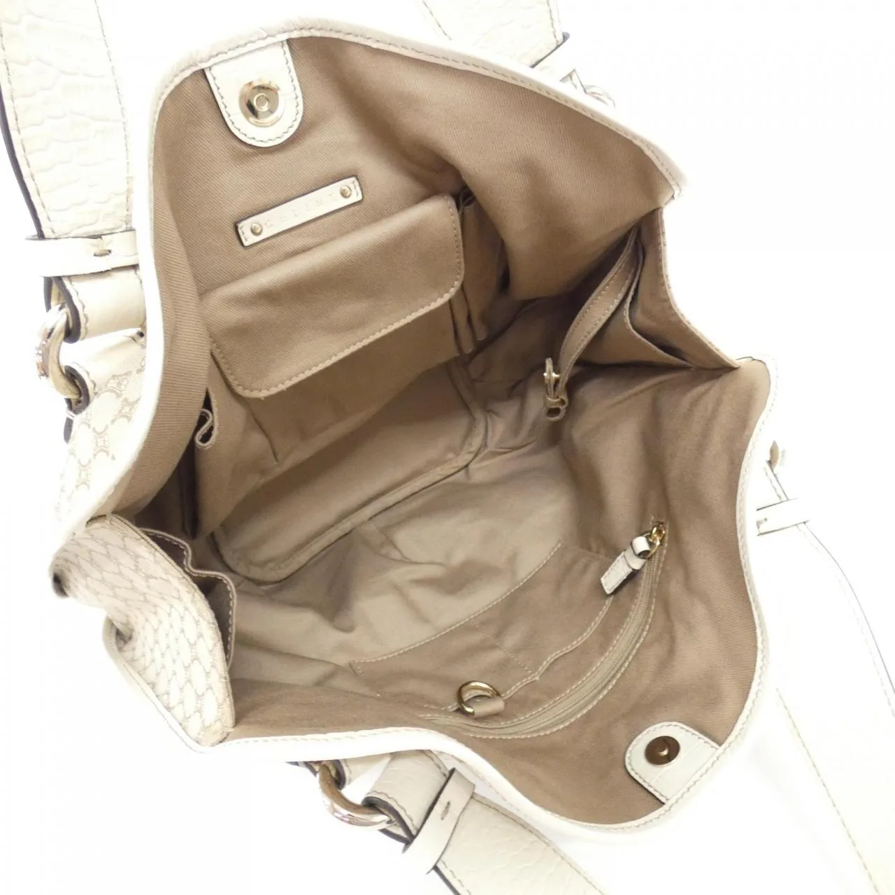 CELINE 160662BUN Shoulder Canvas White Canvas Rank A - Thumbnail 9