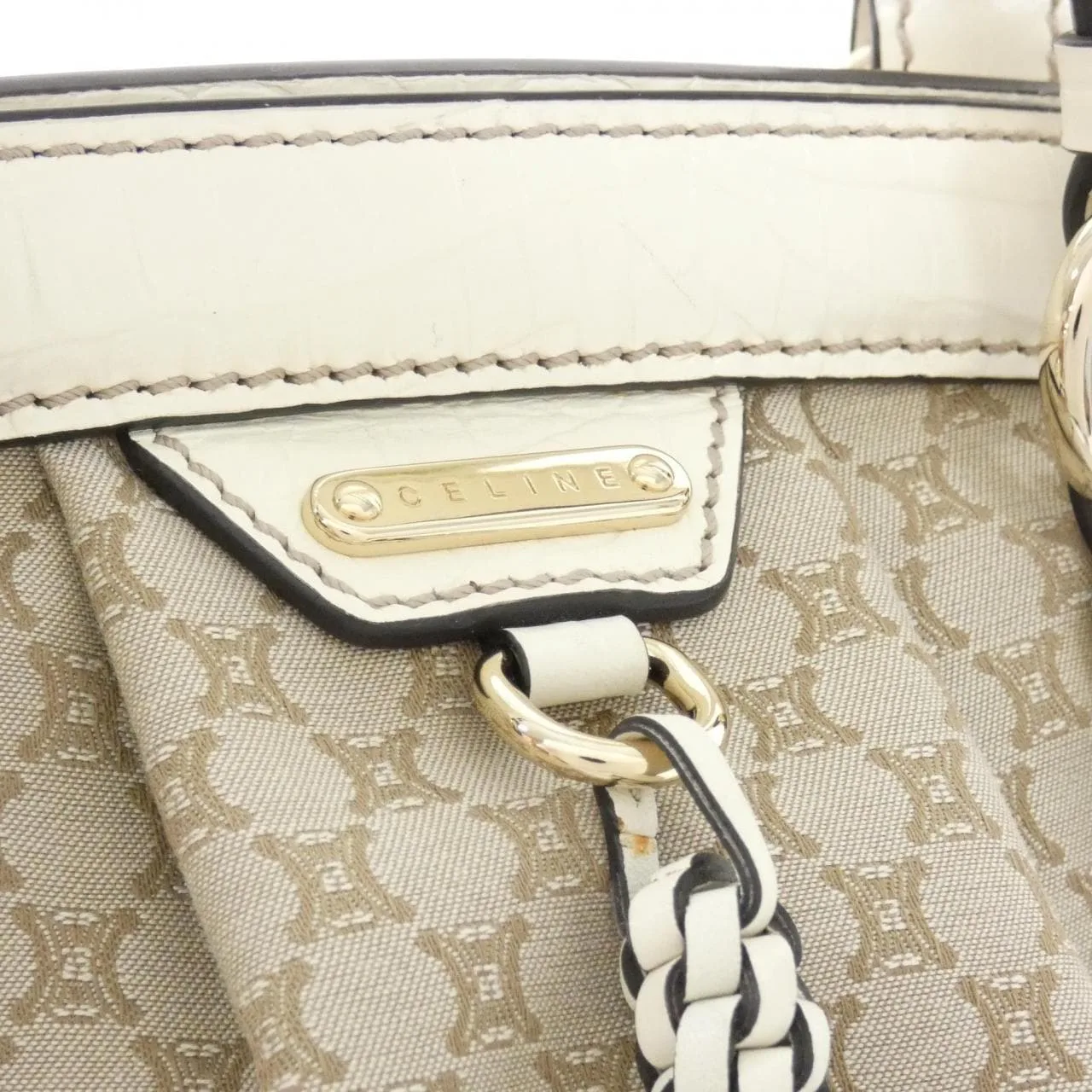 CELINE Handbag Canvas White Canvas Rank A - Thumbnail 4