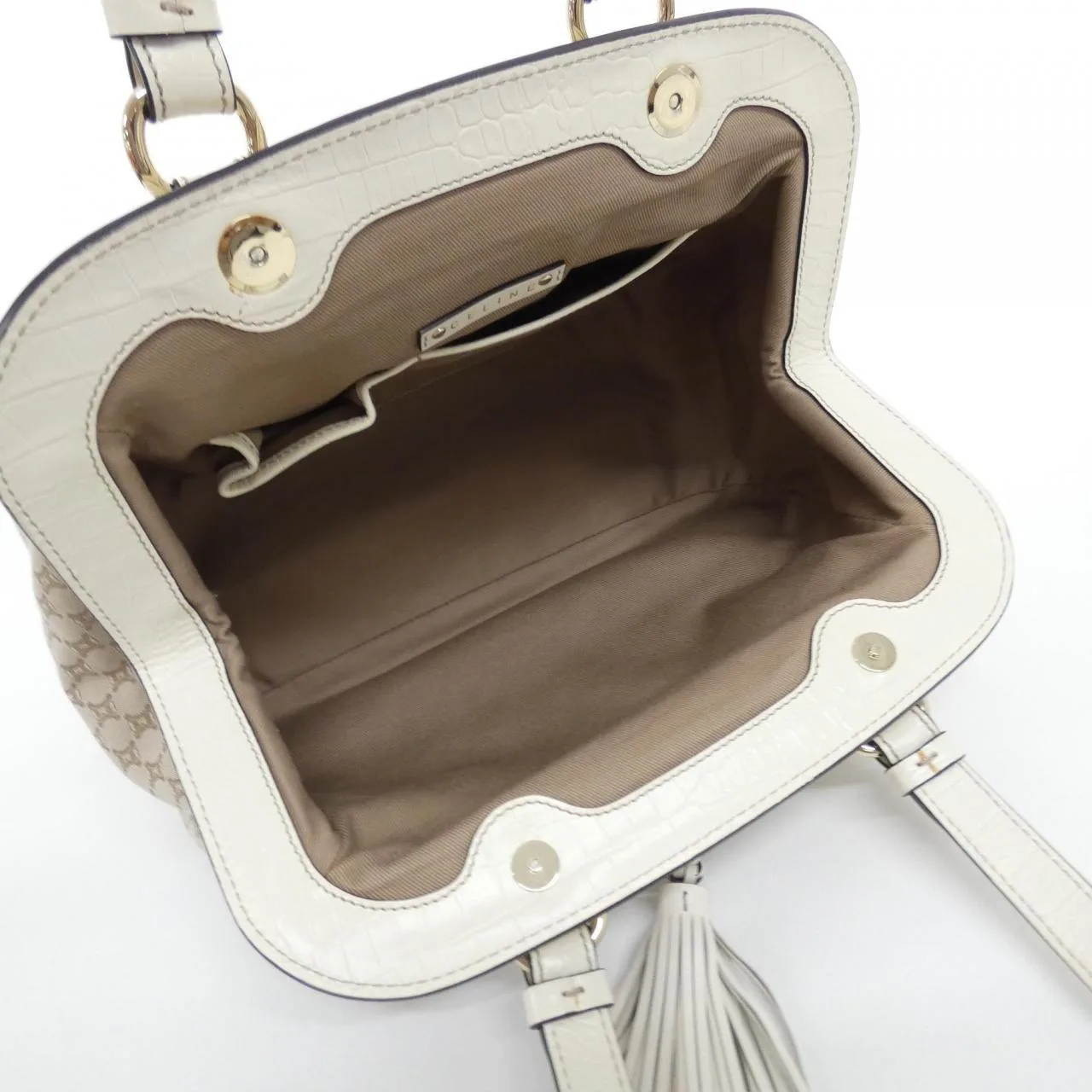 CELINE Handbag Canvas White Canvas Rank A - Thumbnail 7
