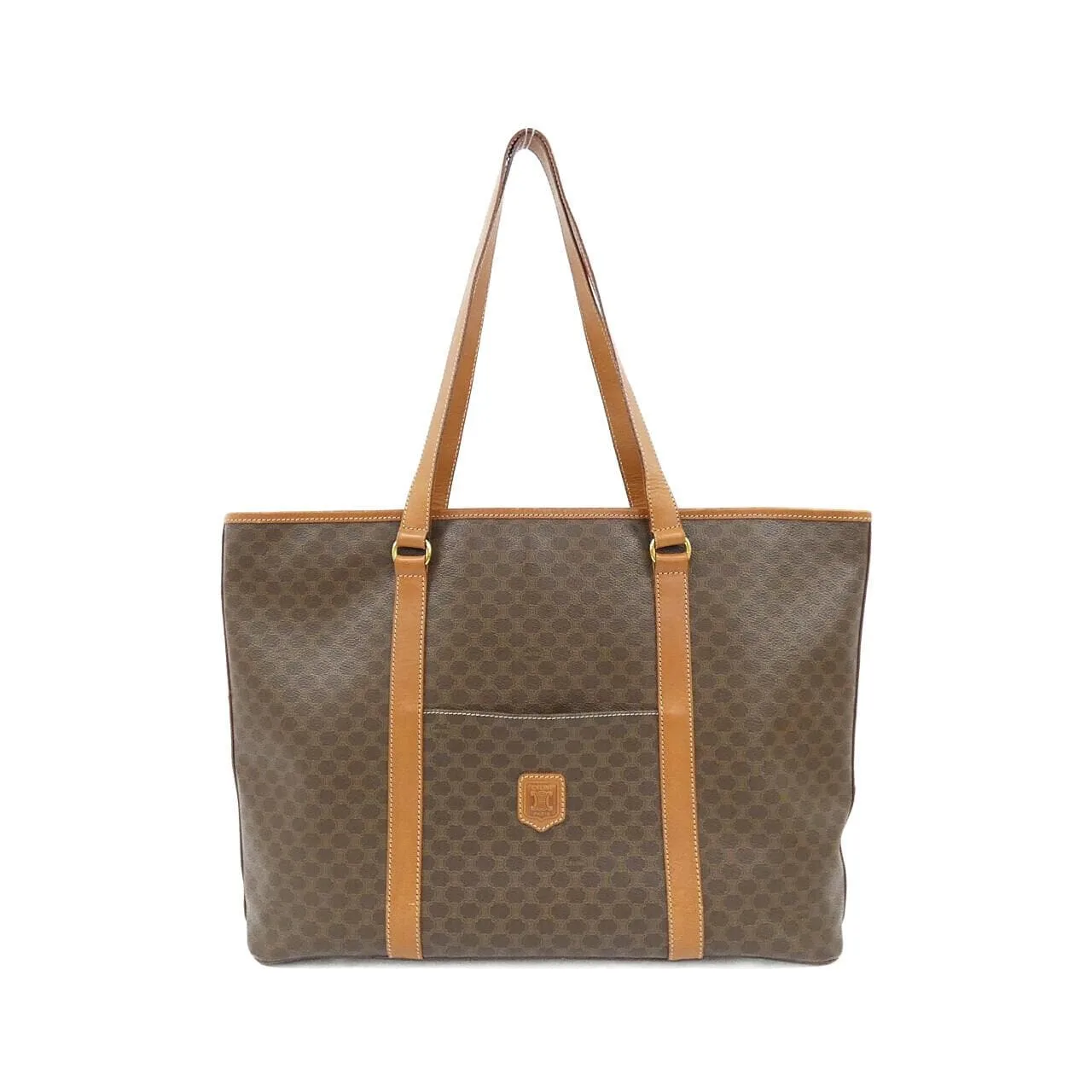 CELINE Handbag Canvas Brown