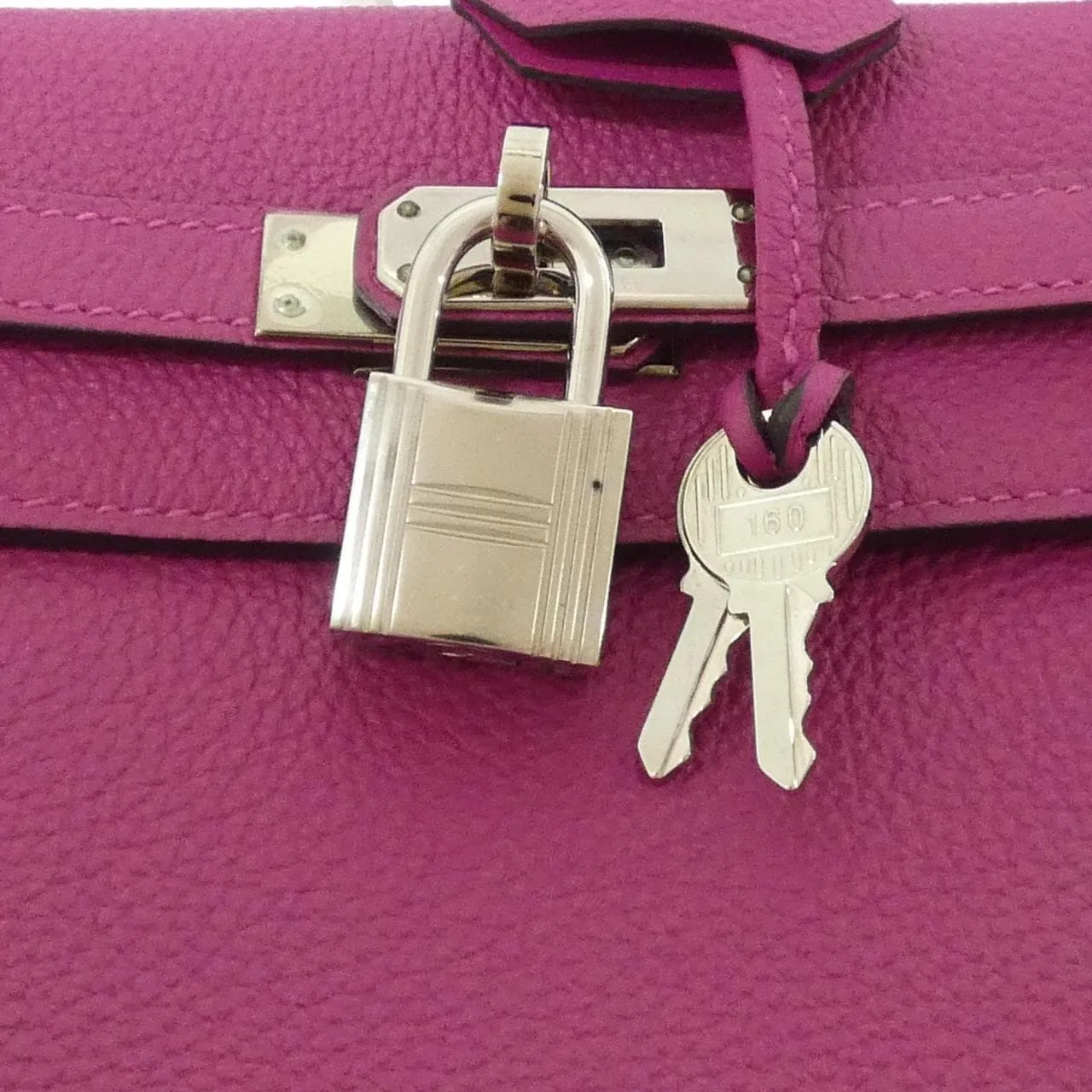 HERMES Kelly 044624CK Handbag Togo Purple Togo Leather Rank A - Thumbnail 4
