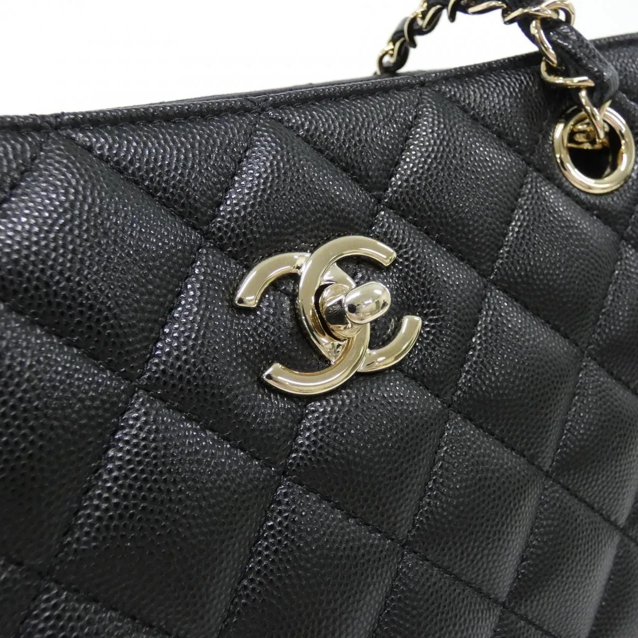 CHANEL 91046 手提包 荔枝紋牛皮 黑色 荔枝紋牛皮 中古品A - 縮圖 4