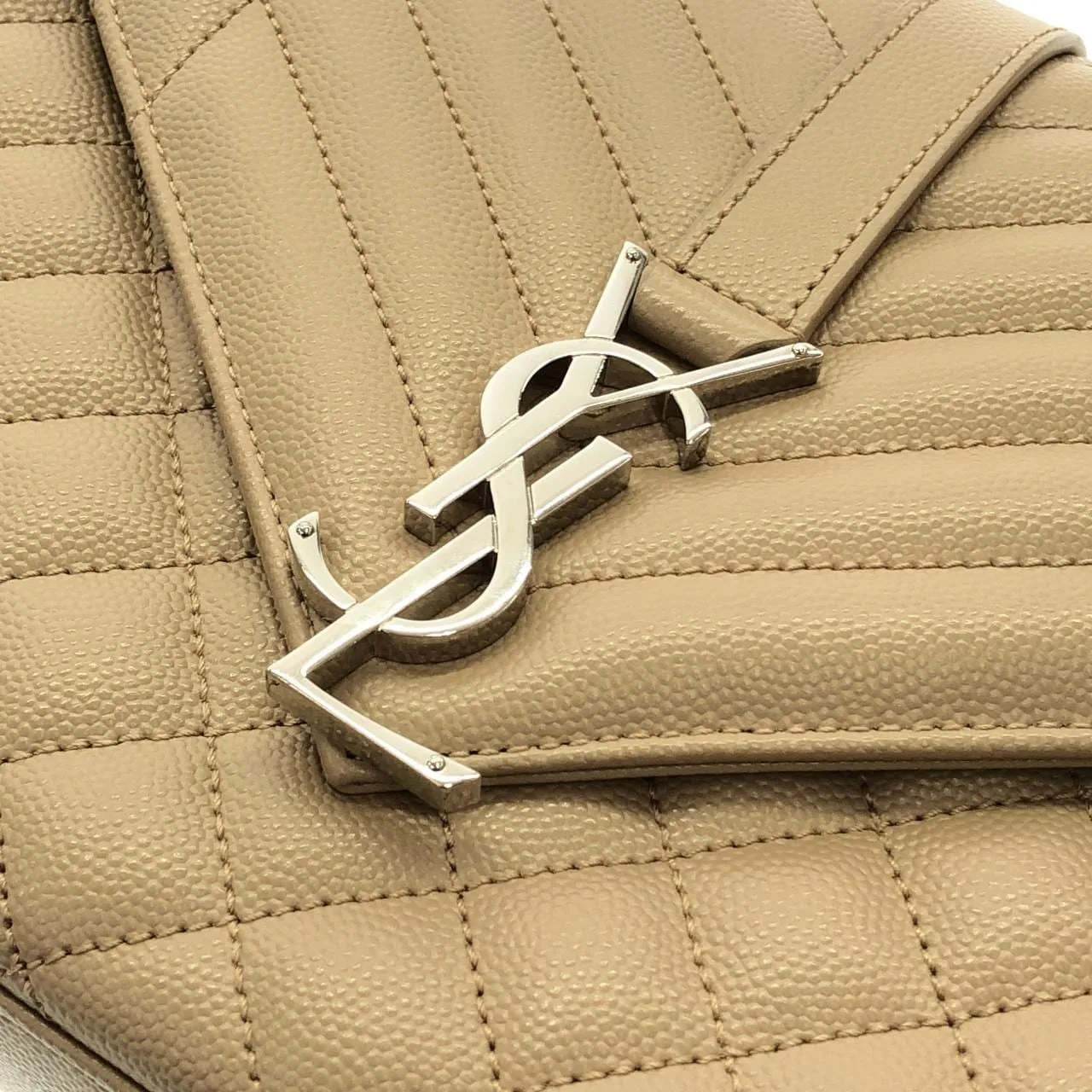 SAINT LAURENT 428134 BOW91 Shoulder Beige Rank A - Thumbnail 4
