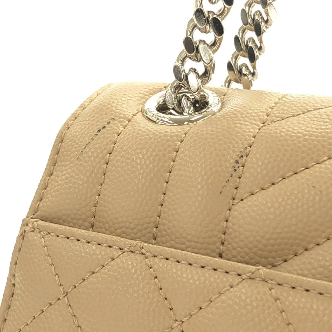 SAINT LAURENT 428134 BOW91 Shoulder Beige Rank A - Thumbnail 5