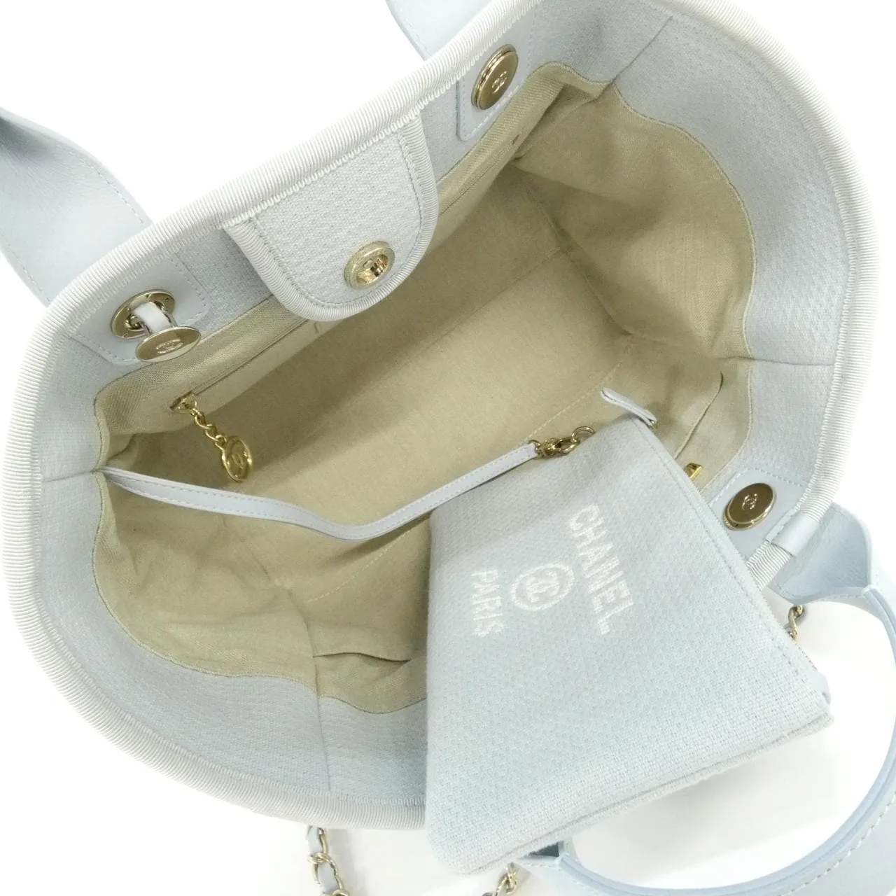 CHANEL Deauville AS3257 Handbag Blue Rank A - Thumbnail 8
