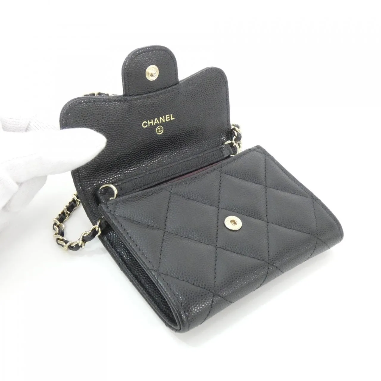 CHANEL Timeless Classic AP0238 Card Case Grained Calfskin Black Grained Calfskin Rank A - Thumbnail 5