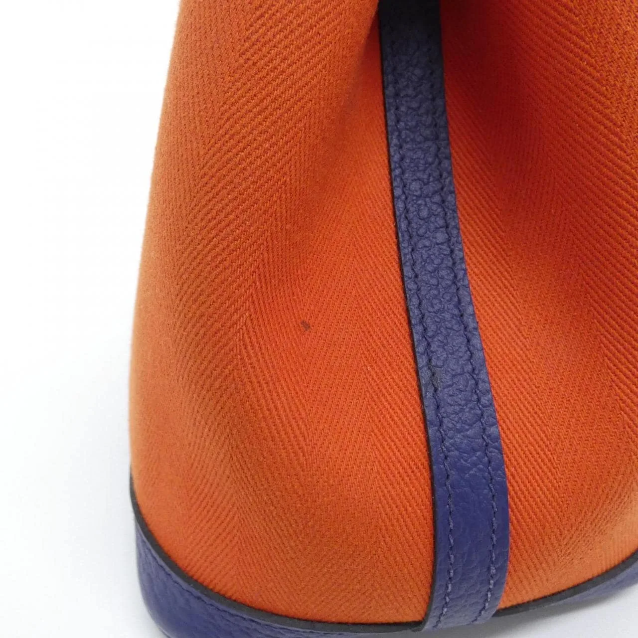 HERMES Garden Party 066606CK Tote Blue Rank A - Thumbnail 4