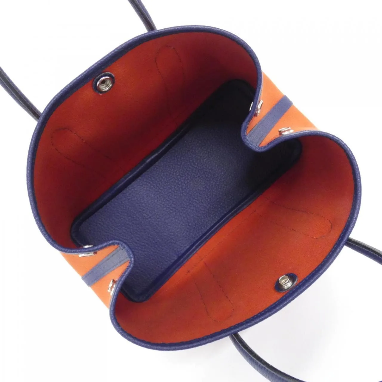 HERMES Garden Party 066606CK Tote Blue Rank A - Thumbnail 6