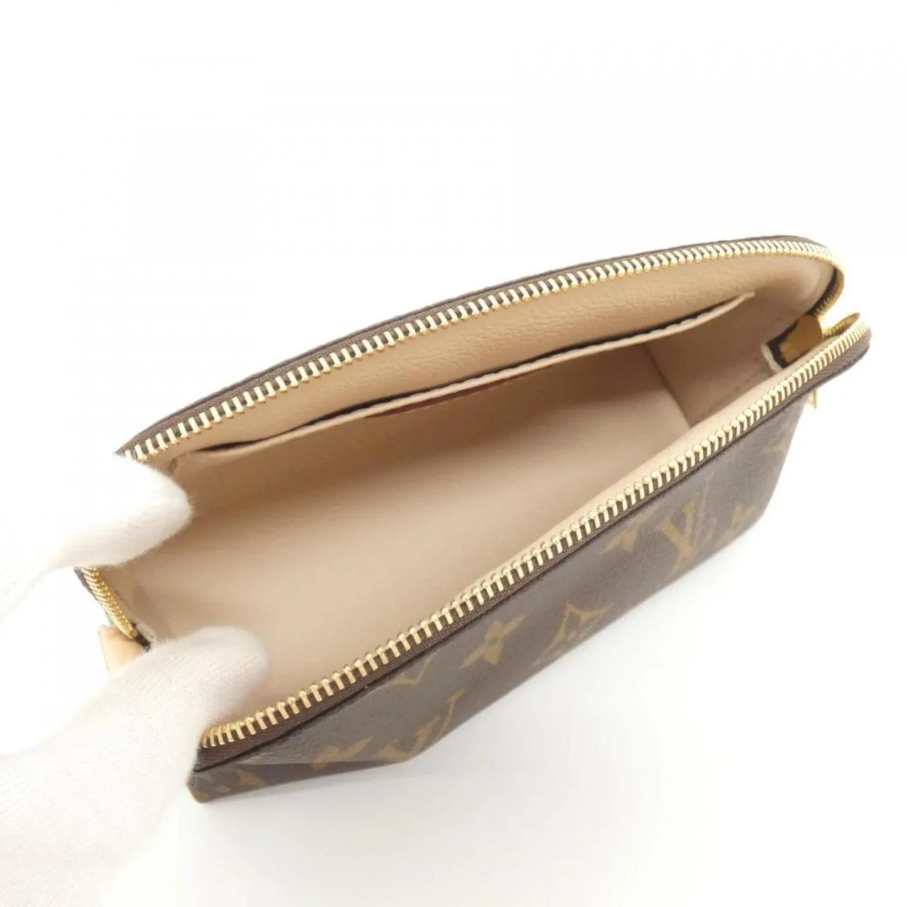 LOUIS VUITTON Pochette M47515 Pouch Monogram 黑色 Monogram 中古品A - 縮圖 5