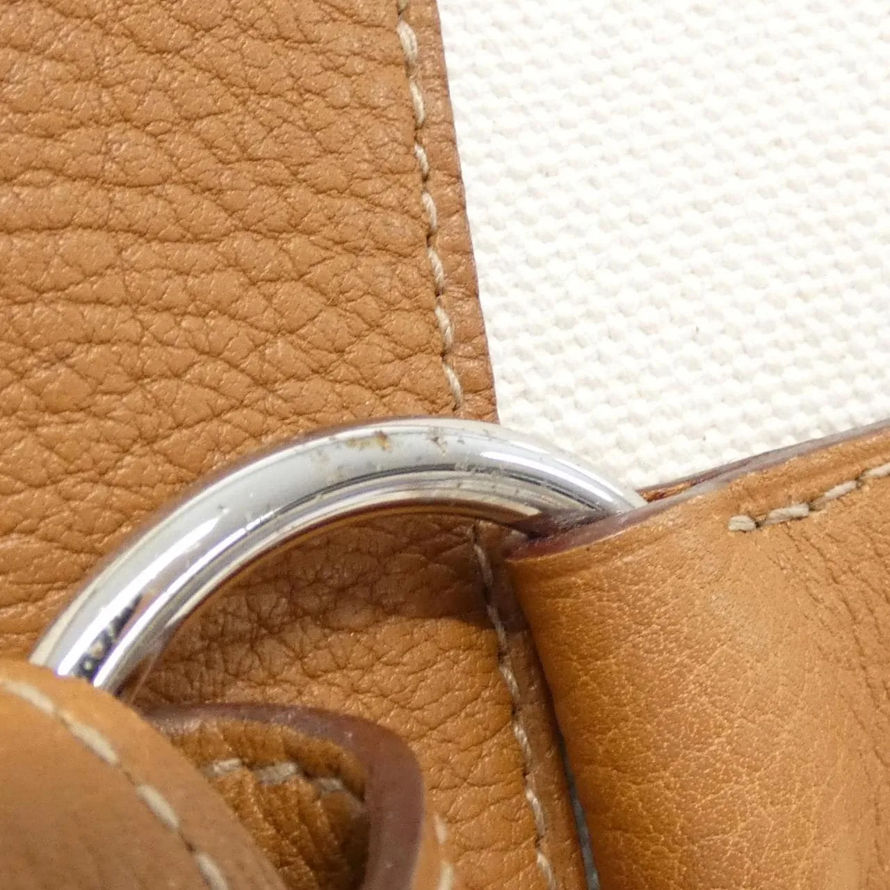 HERMES 049205CK 手提包 帆布 金色 帆布 中古品A - 縮圖 6