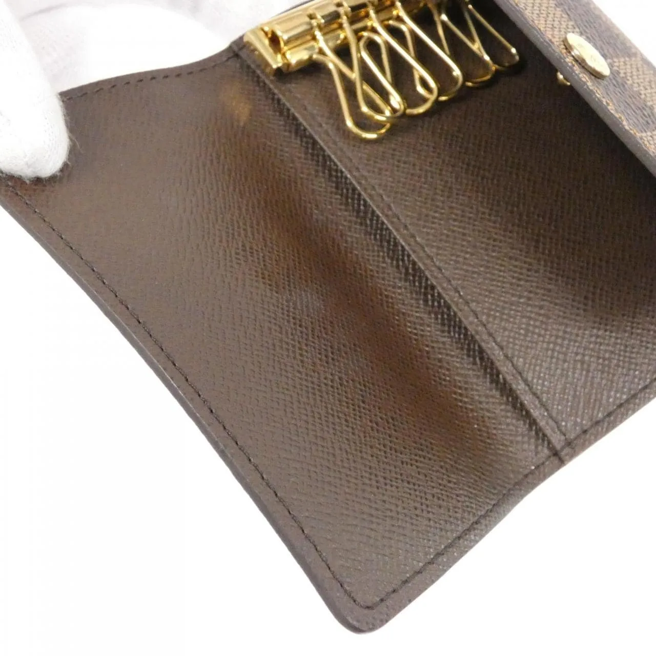 LOUIS VUITTON N62630 Key Case Damier 黑色 Damier 中古品A - 縮圖 4