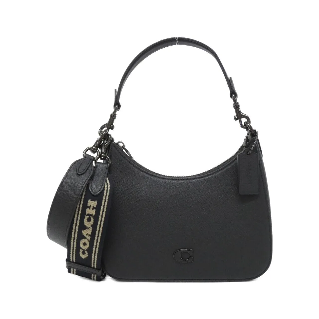 COACH CJ842 肩背包 皮革 Black